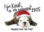 kerstkaart met fijne kerst en een relaxed 2025